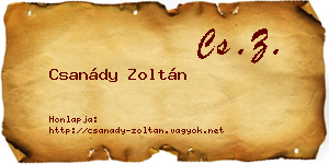 Csanády Zoltán névjegykártya
