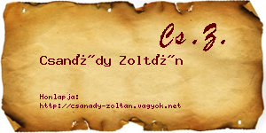 Csanády Zoltán névjegykártya
