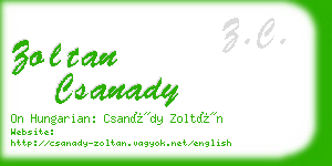 zoltan csanady business card